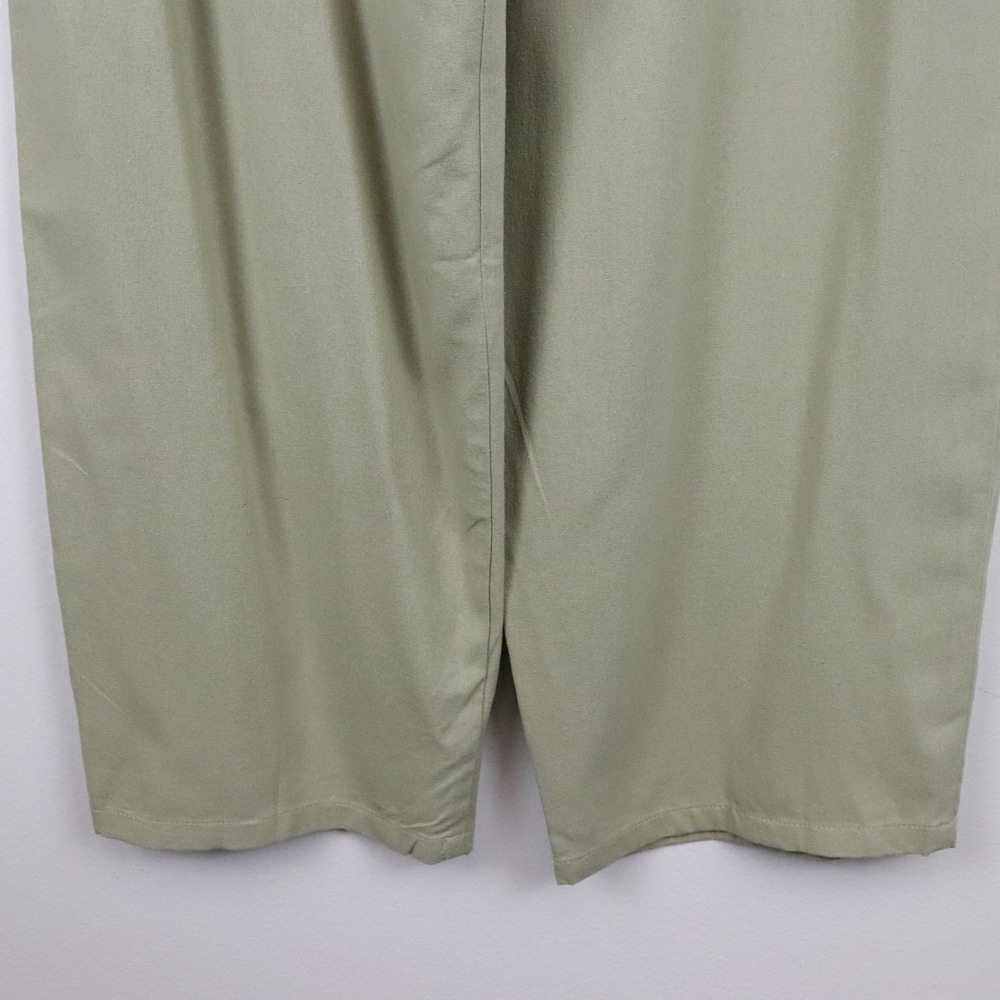OZMA Silk Clyde Pants Sage Green Large Pleated High Waist - Picture 5 of 8